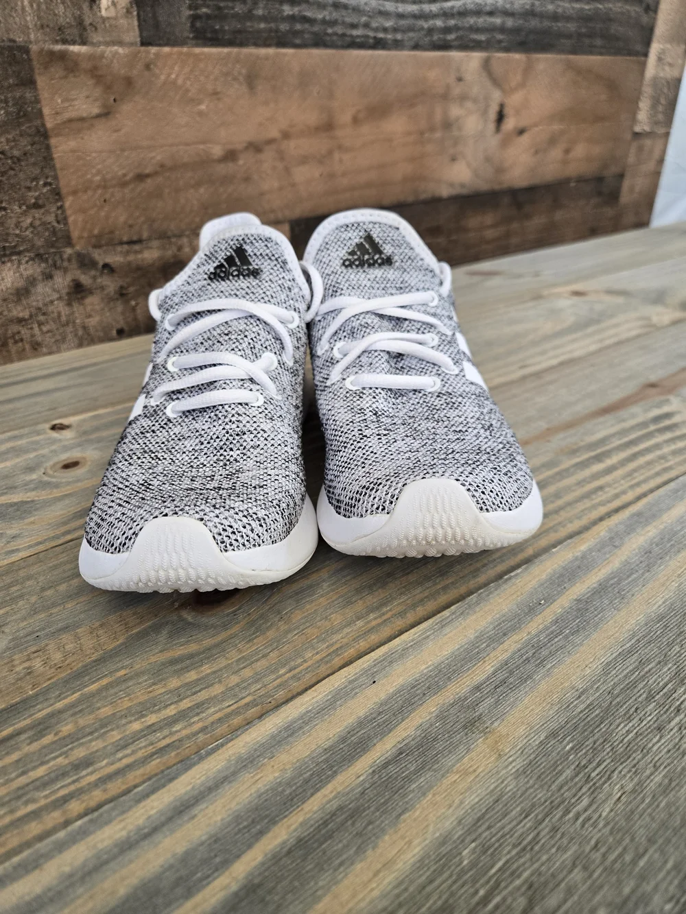 Adidas Cloudfoam Pure Athletic Sneakers IF3393 Cloud White/Core Black Women Sz 8